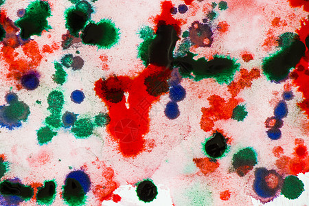 纸上墨水滴 红色 绿色和蓝色墨水喷出背景圆圈液体飞溅颜料艺术血块绘画刷子颜色斑点图片