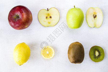 白色背景的柠檬 苹果和食物拼贴画季节造型饮食蔬菜墙纸作品营养奇异果背景图片