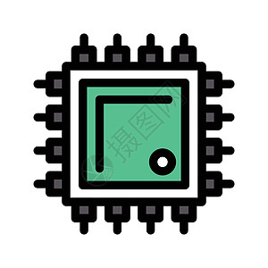 芯芯片技术插图处理器网络显卡理器电脑硬件按钮电子图片
