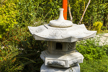 第比利斯植物园的日式花園石头雕塑木头寺庙植物园园艺建筑建筑学晴天文化图片