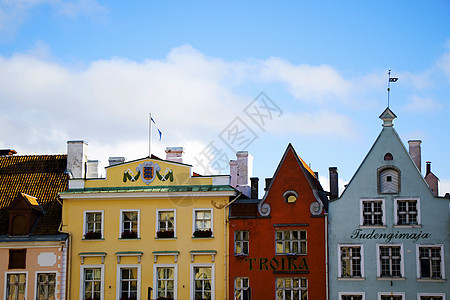 TALLINN 埃斯通尼亚 建筑在老城中 著名的地标窗户财产城堡建筑学景观文化外观首都地方纪念碑图片