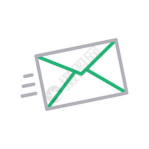 电子邮件垃圾邮件通讯网站插图网络信封商业互联网邮资绿色背景图片