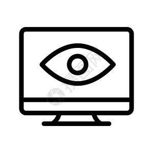可见桌面电脑手表网络监视器插图展示监控眼睛互联网图片