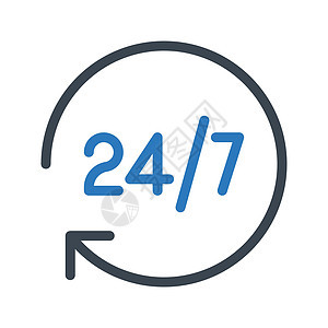 24小时24时帮助插图圆形顾客小时客户商业服务工作店铺图片