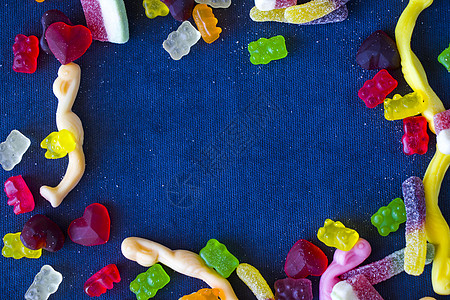 混合果冻浆果酱 高角甜点味食视角孩子们糖果软糖食物派对明胶小吃诱惑味道图片