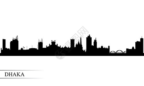 达卡市天际环影背景明信片首都文化地标旅游旅行全景城市传统摩天大楼图片