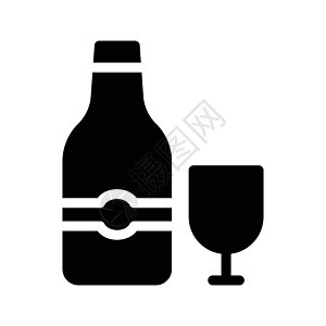 酒精酒红色插图黑色白色瓶子酒精菜单藤蔓玻璃餐厅图片