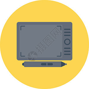 笔驱动器软垫白色网站电脑电话插图屏幕反应商业展示图片