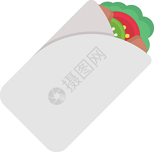 卷插图小吃蔬菜沙拉餐厅食物背景图片