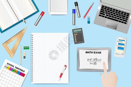 数学考试概念矢量图片