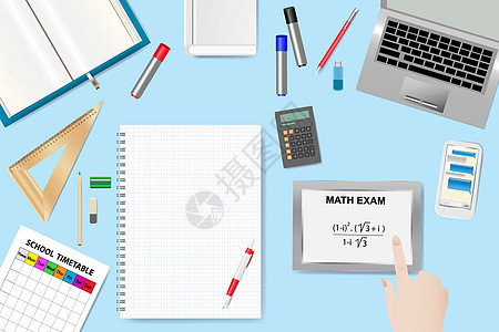 数学考试概念矢量背景图片