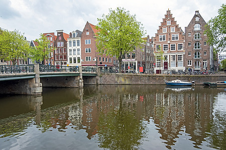 荷兰阿姆斯特丹市风景来自荷兰阿姆斯特丹建筑学自行车历史房子目的地建筑住宅区城市首都景观图片