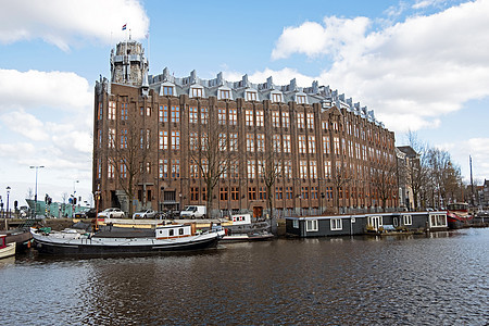 荷兰阿姆斯特丹市风景来自荷兰阿姆斯特丹旅行外观建筑学历史性首都文化地方住宅区建筑自行车图片