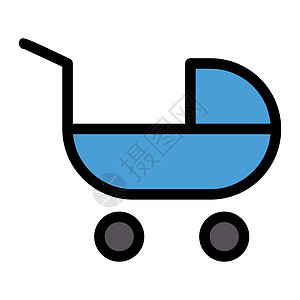 婴孩婴儿母性童年越野车车轮插图运输新生生日黑色孩子图片