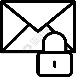 锁按钮挂锁钥匙电子邮件安全互联网邮件商业垃圾邮件插图图片