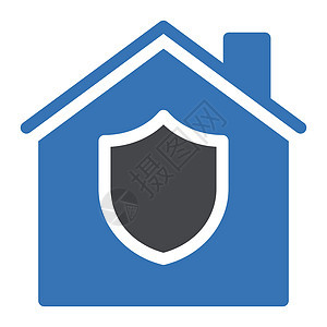 安全网络警卫保险蓝色财产专用白色标识虚拟插图图片