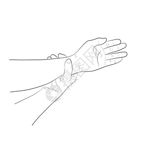 图像图形矢量轮廓手腕疼痛通常是由突然受伤概念保健引起的扭伤或骨折引起的韧带骨头菌株插图茎突手臂诊所援助肌腱医师图片