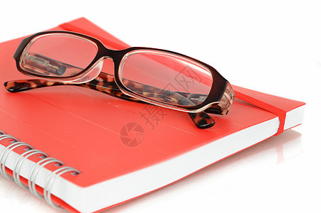 笔记本和眼镜设计师日记知识笔记日程商业学生软垫记事本学习图片