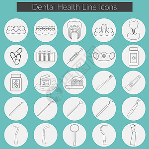 牙科护理平面设计矢量插图与牙线 牙齿 口腔 牙膏和刷子 药物 注射器和牙医仪器牙疼镜子王冠治疗药品卫生工具漱口水技术电脑图片