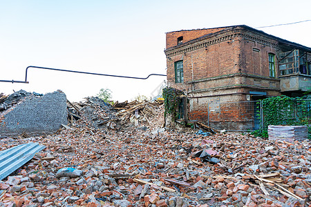 废旧建筑 砖瓦堆 建筑物被毁等地震建筑学垃圾城市灾难瓦砾破坏石头房子损害图片