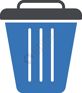 垃圾环境回收网络垃圾箱按钮插图办公室垃圾桶补给品黑色背景图片