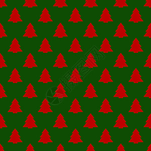 绿色背景的红几何圣诞树 亮度 地貌图片
