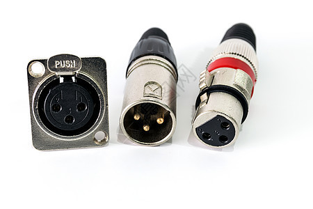 XLR连接器电缆电子格式技术红色控制板插头邮政播送录音机图片