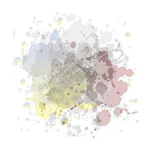 白色上浅透明黄色 粉红色和蓝色彩色的油漆图片