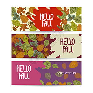 设置秋季销售背景横幅 移动及社交媒体的抽象秋季销售横幅图片