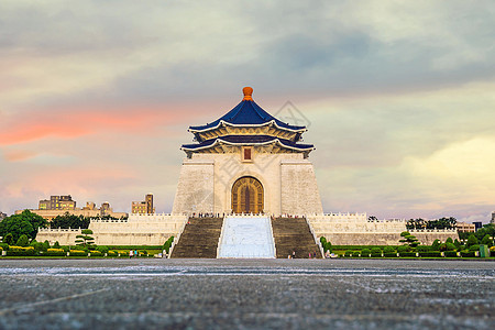 台北的清介石纪念碑大厅介石博物馆首都寺庙游客国家纪念碑旅游正方形图片