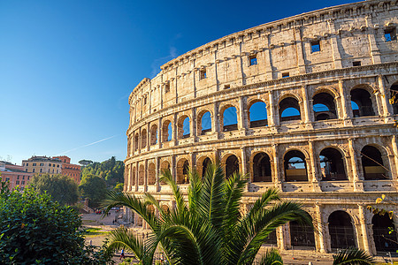 意大利罗马的Colosseum之景意大利罗马角斗士竞技场论坛废墟帝国旅行地标天际体育场全景图片