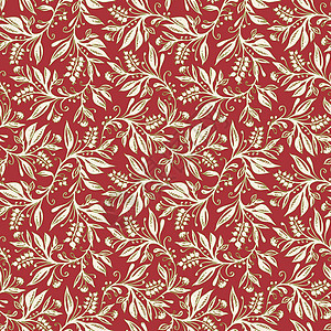 花香无缝模式 有红酒 绿色和奶油颜色的叶子和浆果打印酒红色艺术纺织品季节插图花瓣植物枝条墙纸图片