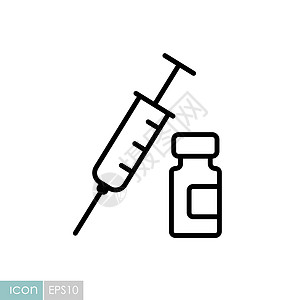 医用安瓿和注射器矢量 ico插图药店科学疫苗治疗药品实验室医疗剂量液体图片