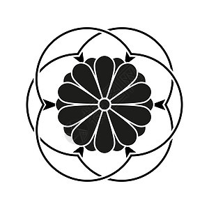 日式设计花牌 皇家符号奢华太阳装饰品国家标识氏族文化艺术圆圈牡丹图片