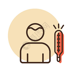 发烧高温矢量图标 新冠病毒信号病人流感插图症状温度治疗感染温度计医疗疾病图片
