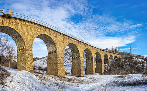 乌克兰普列巴尼夫卡村的交通事故旅游柱子铁路拱门建筑学拱桥历史旅行图片