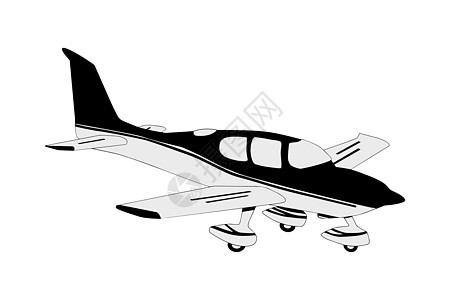 白色背景的小型飞机被隔离 个人飞机带有底盘图标 标志或平面风格的标志图片