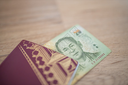 20份 部分在瑞典护照内存放的泰铢法案联盟海豹鉴别公民卡片账单签证文档海关移民图片