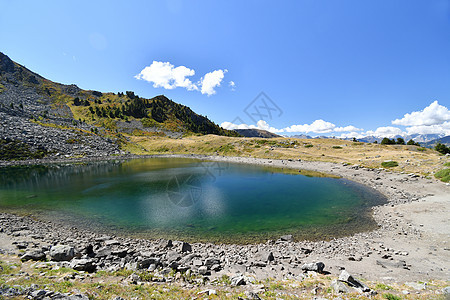 查莫罗湖反射蓝色山脉风景岩石全景天空海岸旅行国家图片