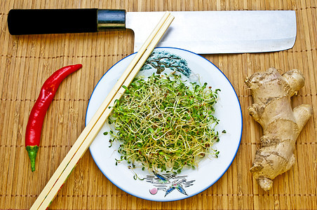 s 芽沙拉营养幼苗发芽种子生长饮食植物烹饪豆芽图片