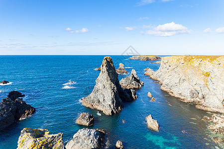 著名的小岛不波尔岛的著名地方蓝色旅行海岸悬崖海洋海浪海景指针海岸线岩石图片