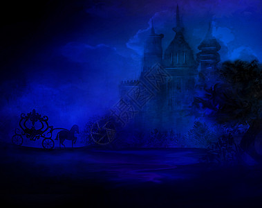 和中世纪的城堡 在夜里图片