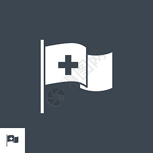 医疗标志相关矢量字形图标情况白色旗帜帮助医院插图界面服务按钮死亡图片