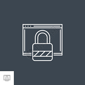 Web 安全线图标互联网网络技术插图警卫挂锁安全网站图片
