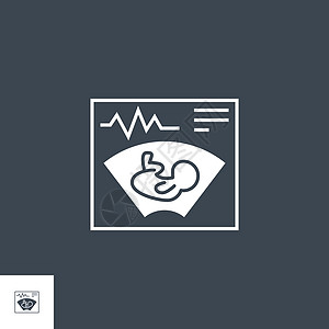 超声相关矢量字形图标援助医院母性保健诊断诊所插图治疗生活扫描图片