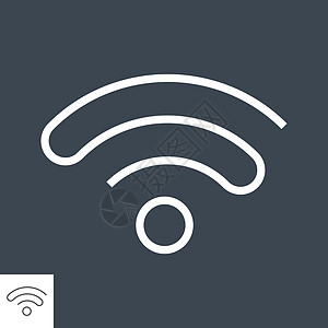 Wi Fi 细线矢量图标技术网站热点触角插图黑色信号海浪电子标识图片