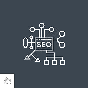 SEO 规划线图标灰色关键词网络分销商技术白色社会方案商业规划图片