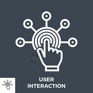 用户交互线图标手指风格内容象形矢量触摸屏线性细线技术插图图片