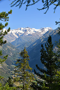 蒙特罗岛森林风景蓝色冰川山峰白色旅行公园全景天空图片