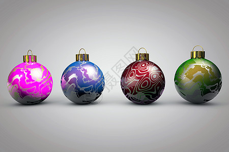 3d 白色背景上的圣诞节球插图背景图片